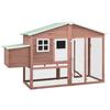 VidaXL Chicken Coop with Nesting Box Mocha and White Solid Fir Wood