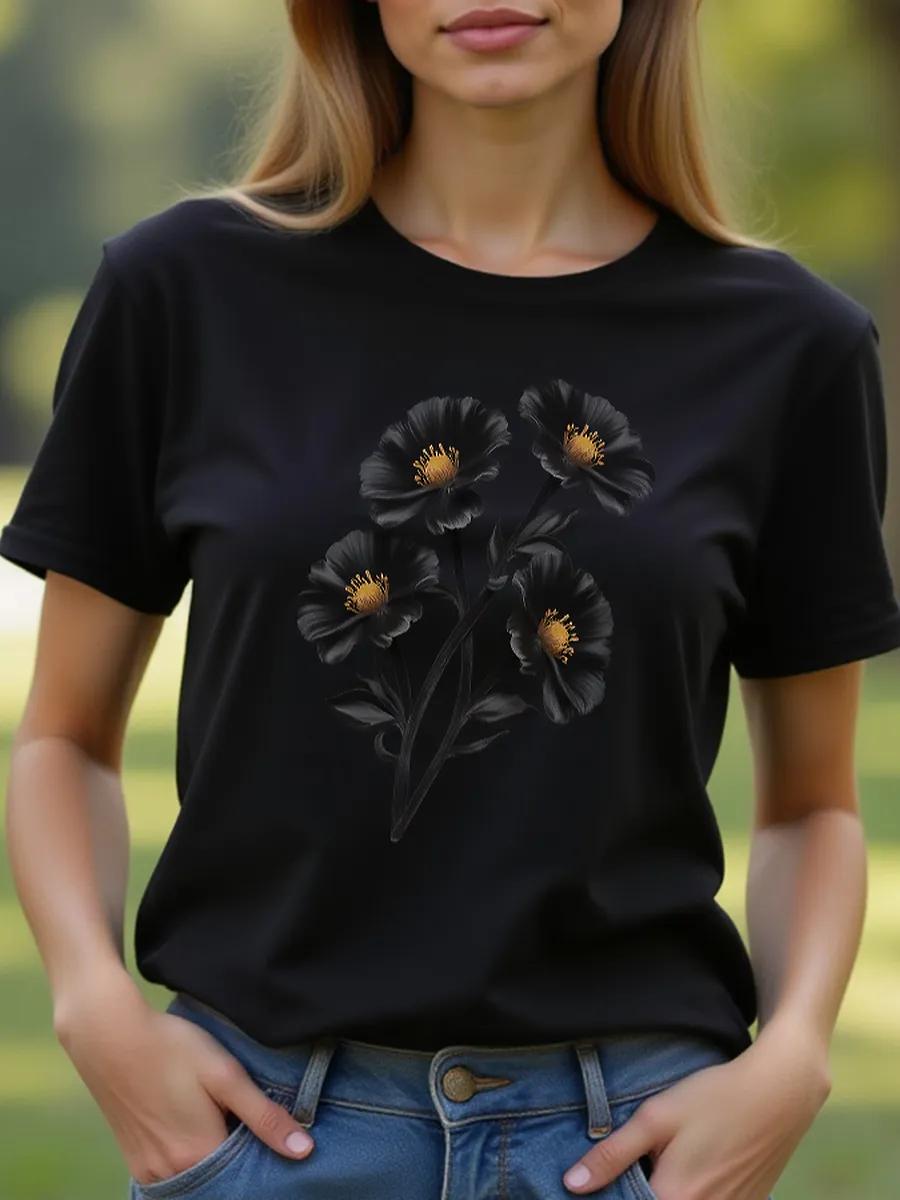 Oversized fashionable long print T-shirt 3XL