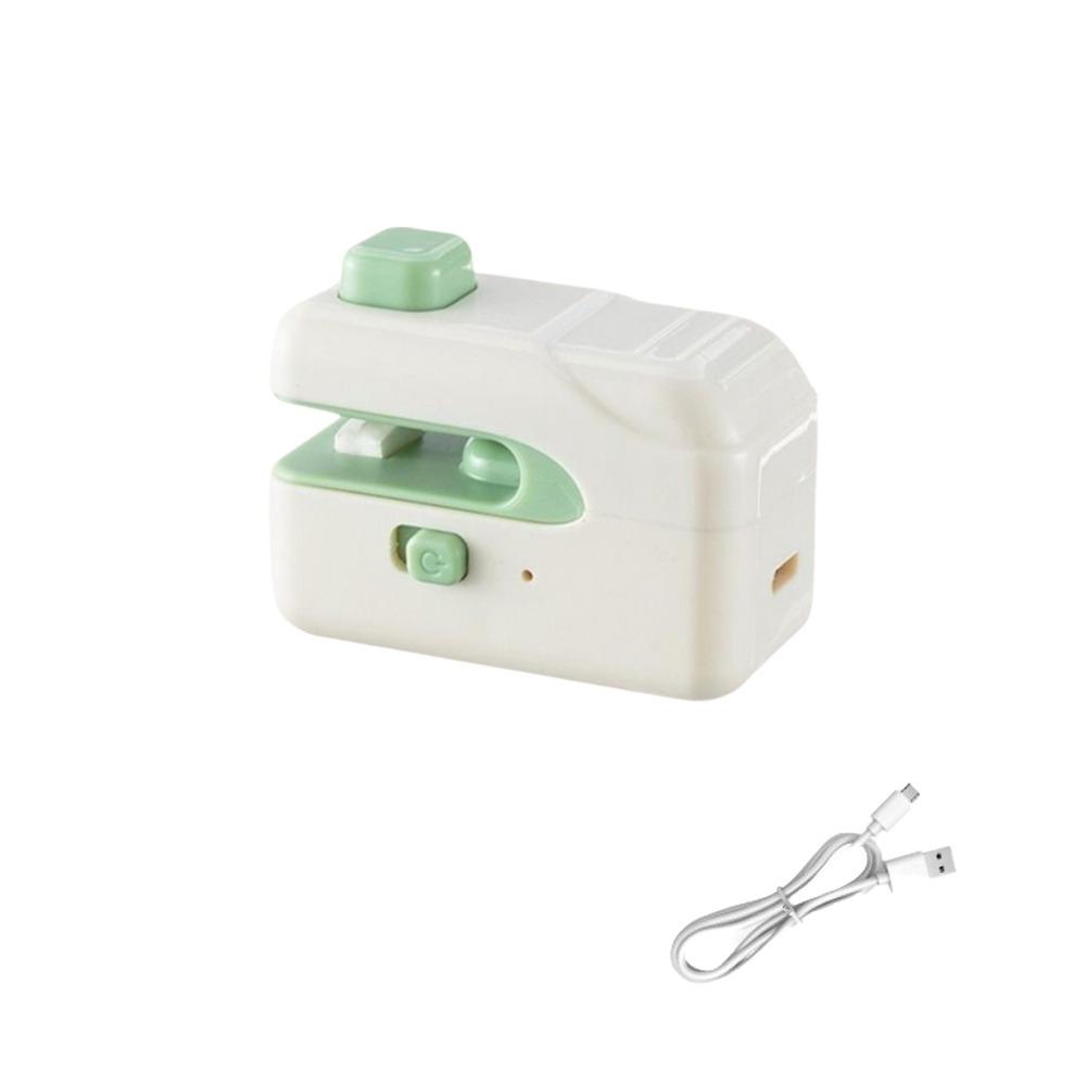 USB Rechargeable Mini Sealing Machine Magnetic Heat Sealer Portable Food Sealer Clip  Food Storage Green Style A