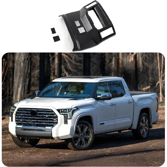 Car Accessories Fit for Toyota Tundra 2025 2024 2023 2022 Interior Armrest Rear Air Outlet Vent Cover Trim (Carbon Fiber) 3PCS ABS
