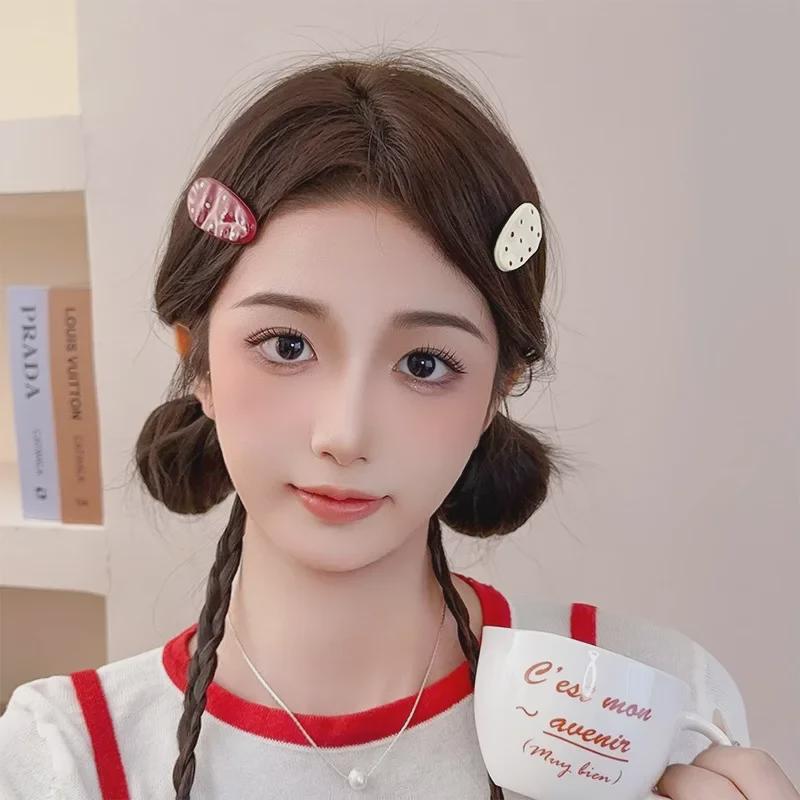 "Polka Dot Duckbill Clip: Simple, Versatile, Cute Hair Accessory for Bangs"