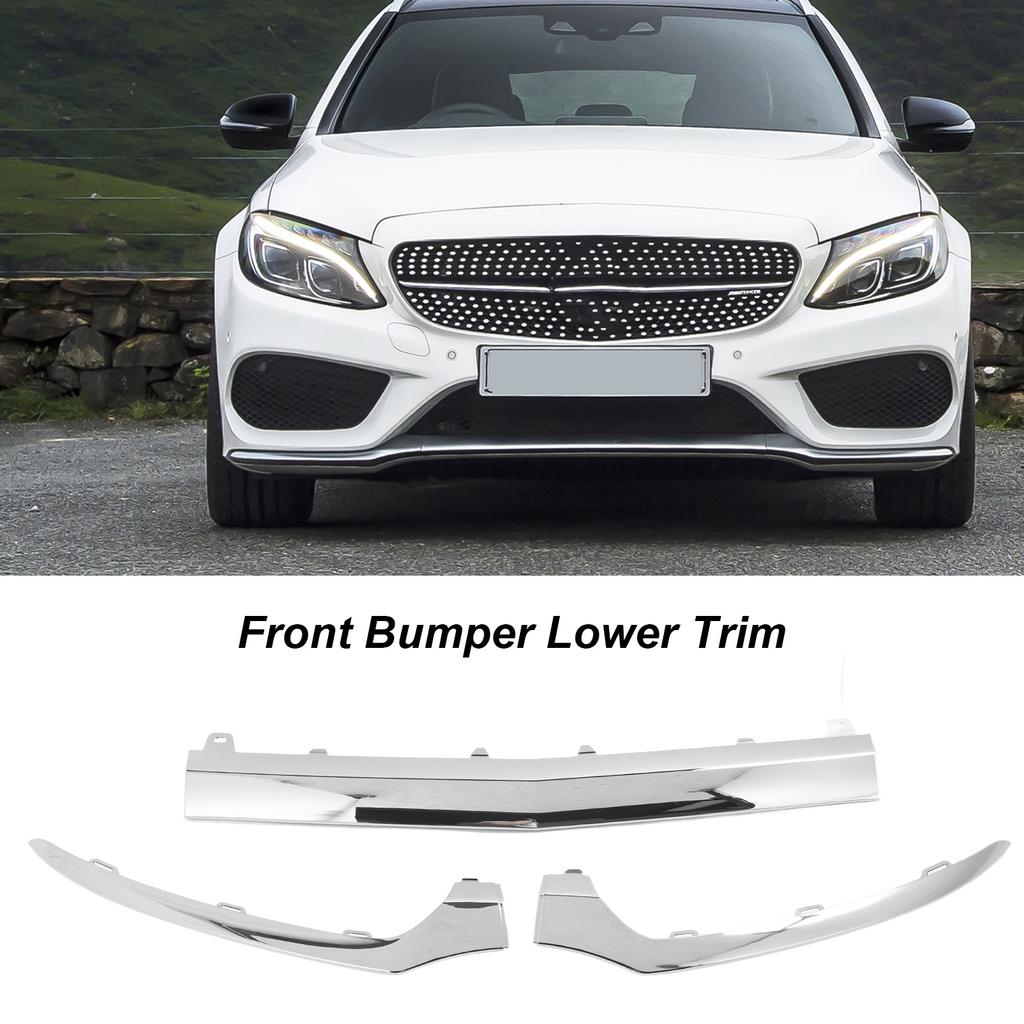 Front Bumper Lower Chrome Trim 2058851374 Replacement for  C‑Class W205 C205 A205 S205 AMG C43 2058851474