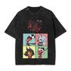 T-shirt con Stampa Cartone Animato Helluva Loona Hip Hop Poliestere Lavato Oversize Comportamento Malizioso Abbigliamento Uomo Donna Magliette a Maniche Corte