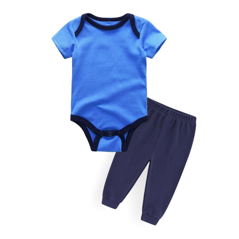 

Боди унисекс для новорожденных + штаны, однотонная хлопковая одежда из 2 предметов, летняя одежда для маленьких мальчиков, комплекты для малышей с короткими рукавами 9-12Months