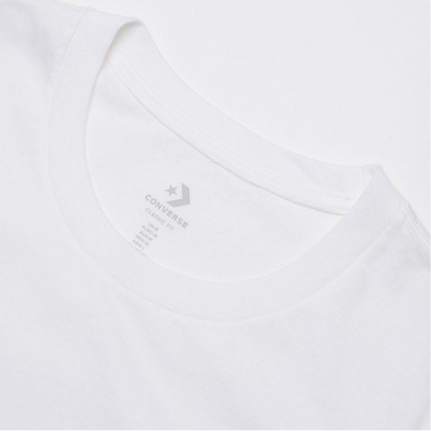 Converse T Shirts Women's White Crew Neck Moderate Straight Fit 10018143-A01