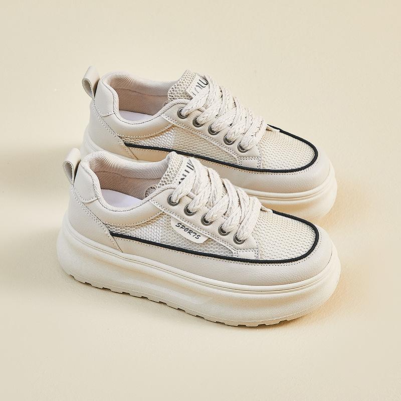 

Новые летние белые туфли для студенток с толстой подошвой, усиленной сеткой, дышащие, повседневные, уличные 40