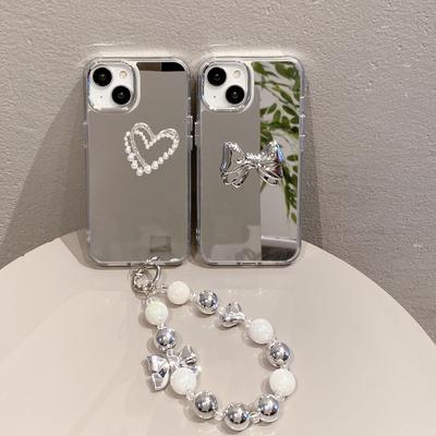 Spegelapplicerbart Apple 16PRO Silverbåge Mobilskal IPhone 15/12 Armband Anti-fall Hårt Skyddsskal