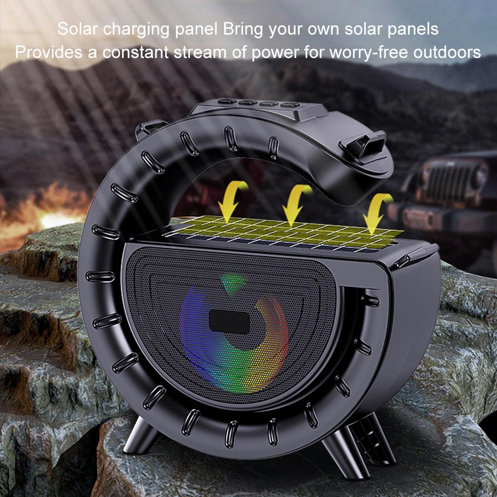 Outdoor Portable Bluetooth Speaker, Large G Flashlight, Solar Player, Wireless Card, Music Household Lamp Party Tools