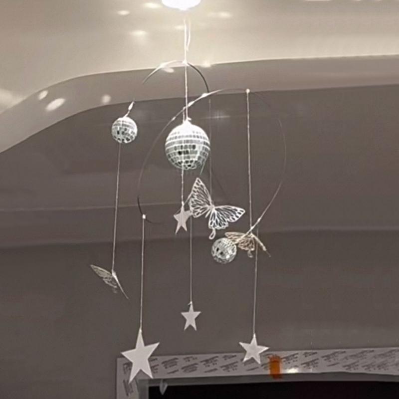 Disco Multi Sided Wind Chime Decorative Reflective Ball Wind Chime Pendant Diy Girl Birthday Gift Planet Light Show Home Decor