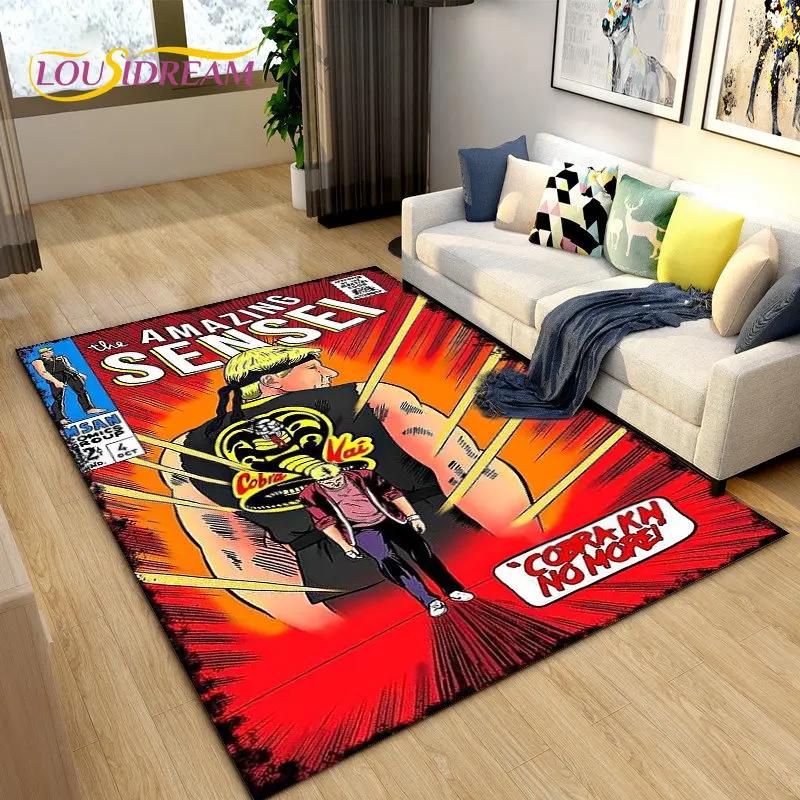 Cobra Kai Amanda TV-Karate-Teppich, groß, Teppich für Wohnzimmer, Schlafzimmer, Sofa, Fußmatte, Dekoration, rutschfeste Bodenmatte für Kinderspiele
