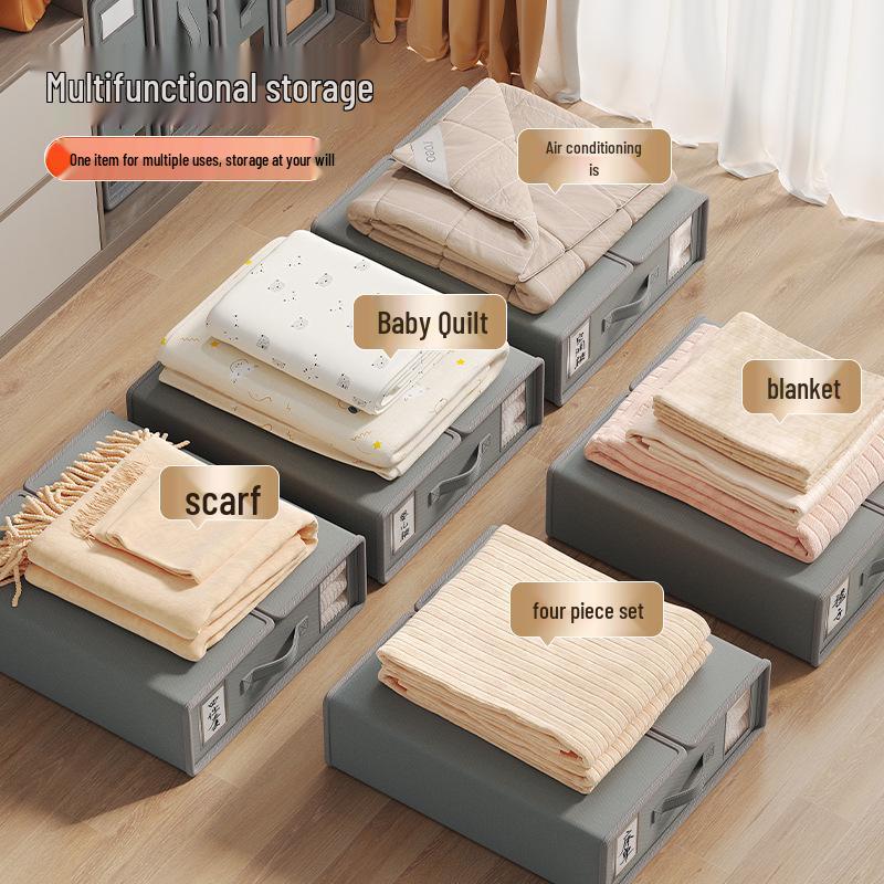 Oxford Cloth Storage Box for Bed Sheets - 4-Piece Set for Wardrobe and Bedroom Organization