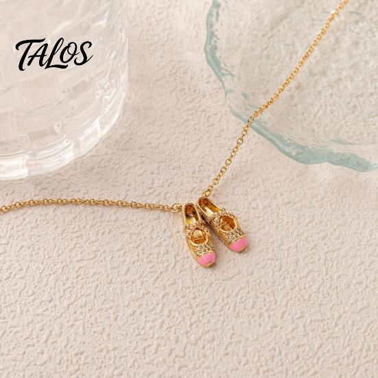 Lightweight Charm Necklace Ballet Shoes Necklace, Elegant Ballerina Pendant Dainty Comfortable Everyday Dancer Stylish Jewelry for Women Girls