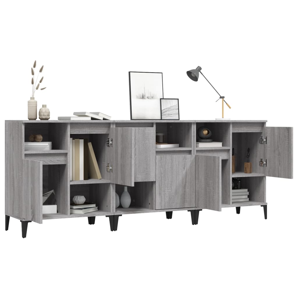 Sideboards 3 pcs Grey Sonoma 60 x 35 x 70 cm Particleboard