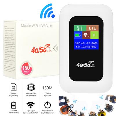 4G/5G Mobile WIFI Router 150Mbps 4G LTE Wireless Router 2200mA Portable MiFi Modem Mobile Pocket Wifi Hotspot with Sim Card Slot