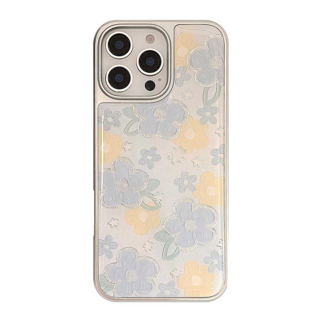 Gilded Ins Oil Painting Flower Apple 16promax Mobile Phone Case Iphone 15 Drop Glue 14 Suitable for Huawei Mate70