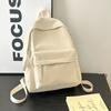 Minimalist Faux Leather Backpack Casual Daily Use Backpack for Women Simple Design Ideal for School Commute Travel and Everyday Outings No Pendant