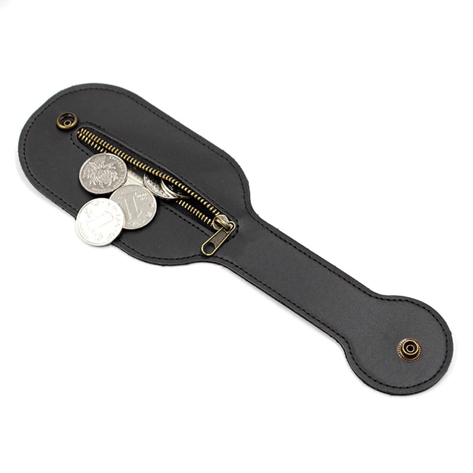 

CAWKAY Crime Prevention Mini Coin Purse Mini Tro Goods Men Women Molester Repellent Slapjack PU Coin Purse Self-Defense Self-Defense Self-Defense чорний