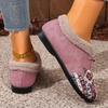 Women's Winter Warm Ankle Boots Lace-Up Front & Arch, Anti-Slip PVC Sole, Lightweight Durable Fabric & Soft Lining, Pink & Brown Tassel Trim