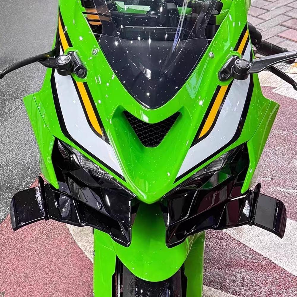 For ZX-6R ZX636R 2024 2025 Motorcycle Frontal Spoilers Downforce Winglet Aerodynamic Wing Front Spoiler lower shroud front wing