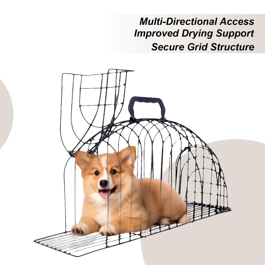 Cat Cage Anti-Scratch Grooming Cage for Cats Mesh Metal Tool for Pet Washing Grooming Travel Car Ride Home Puppy Indoor Kitten