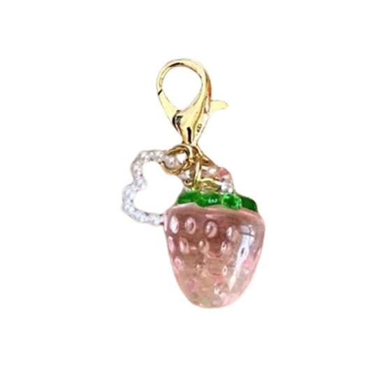 

Keychain Pendant Bowknot Decor Simulated Fruit Design Key Chain with Universal Lobster Clasp Keys Bags Phones Accessory D