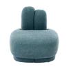 Cozy Bunny-Ear Fabric Ottoman - Fixed Upholstered Stool with Cute Ears, No Storage, Not Removable