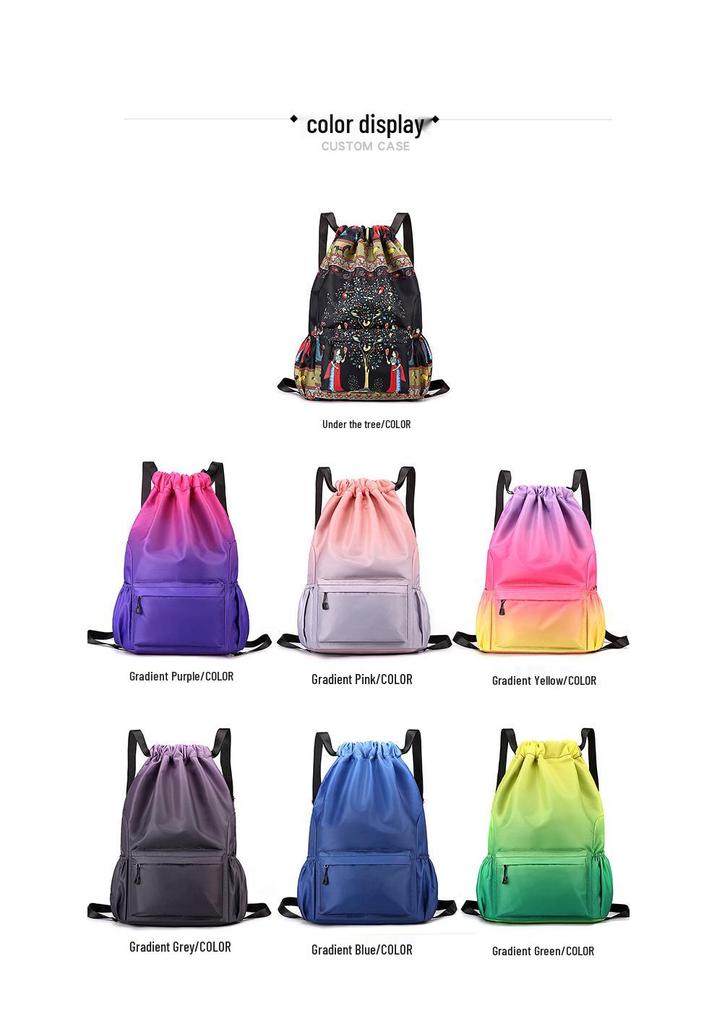 Customizable Logo Drawstring Backpack - Double Strap Gym, Basketball, Football, Fitness, Running, Hiking Bag