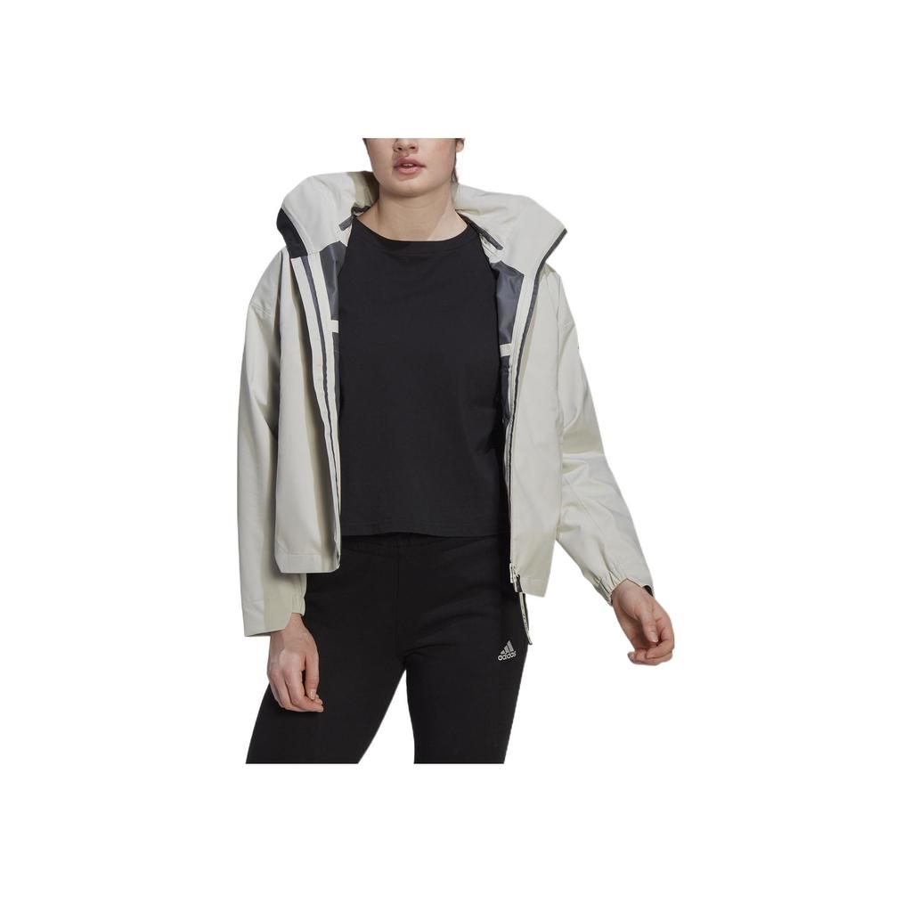 adidas Terrex CW Myshelter RR Printed Zip-Up Hooded Jacket Women Outerwear Grey HG6024