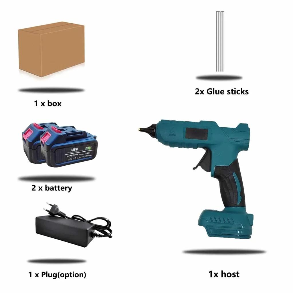 100W Cordless Electric Hot Melt Glue Gun Portable Handicraft Dedicated Dispensing Machine Household Repair Power Tool