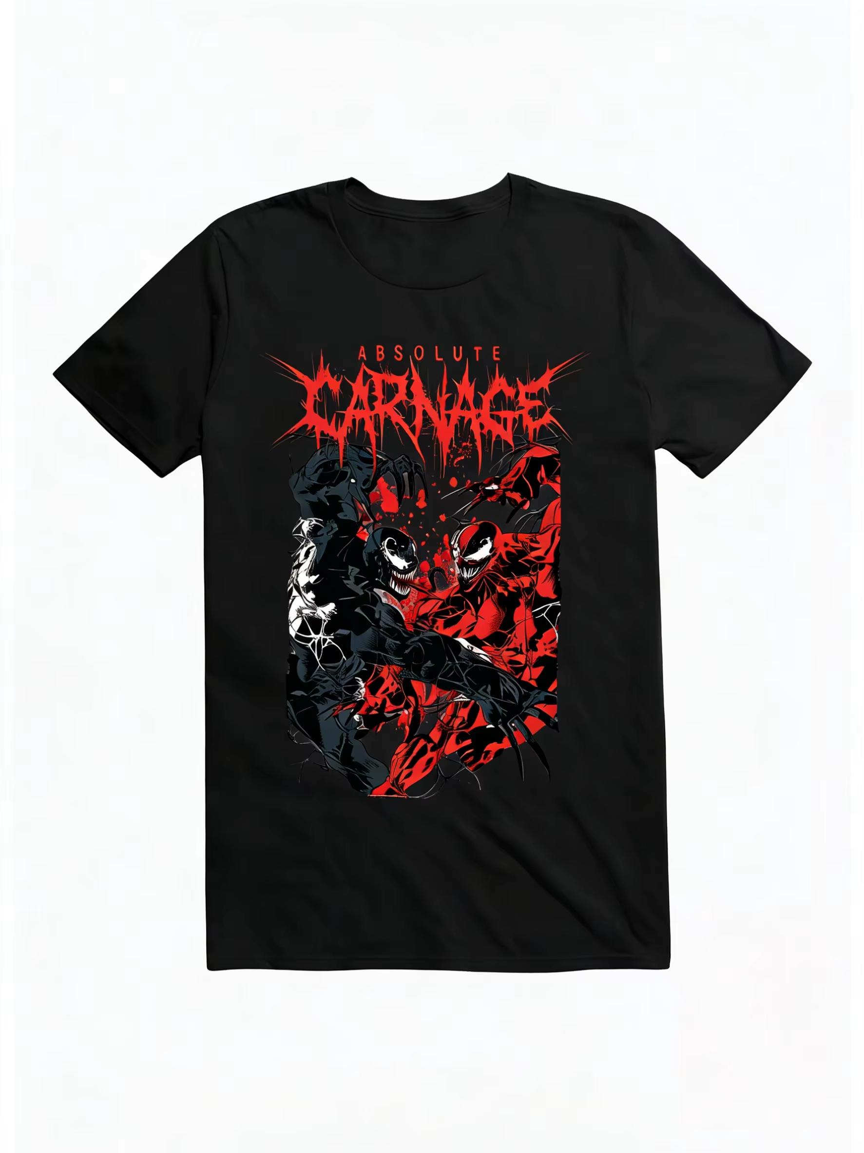 Marvels 2026 new SpiderUnisex absolutely annihilates Venom comicstyle Unisexs and WOMENs shortsleeved casual Tshirt S
