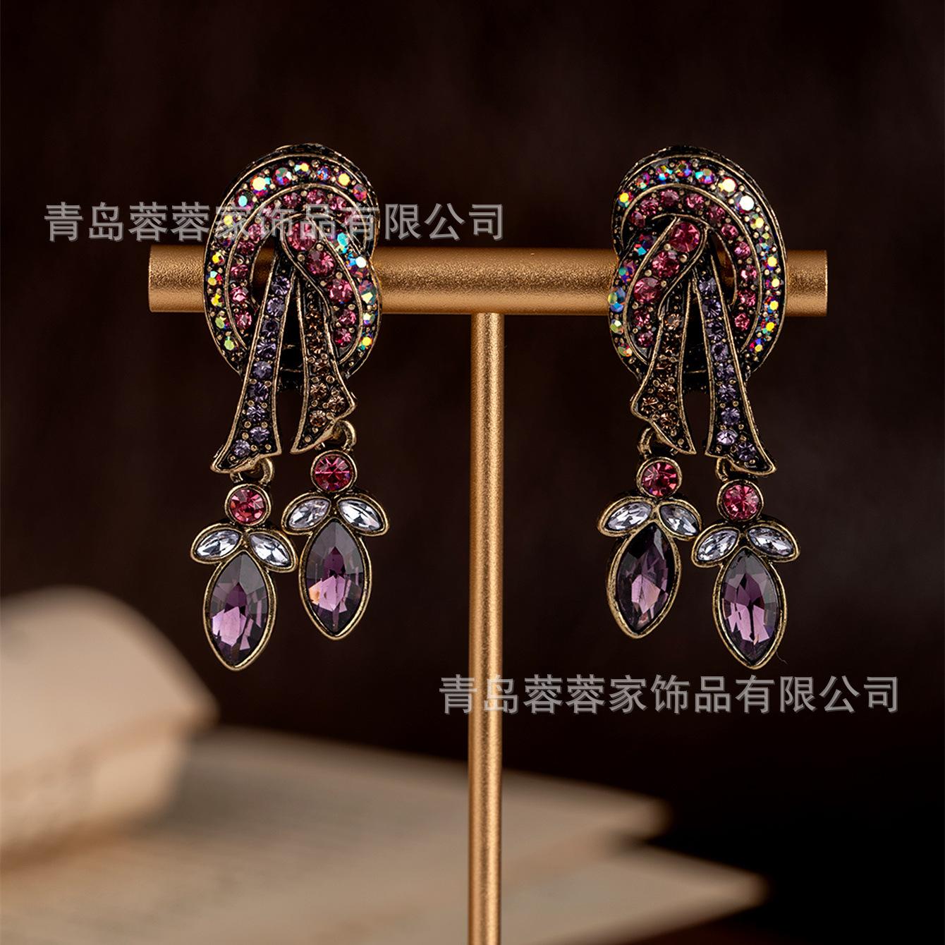 Европейские Минималистичные Классические Ретро Серьги-Зажимы на Все Ухо Тяжелые Эмалированные Узелки Средневековые Серьги Дворцовый Стиль Украшения