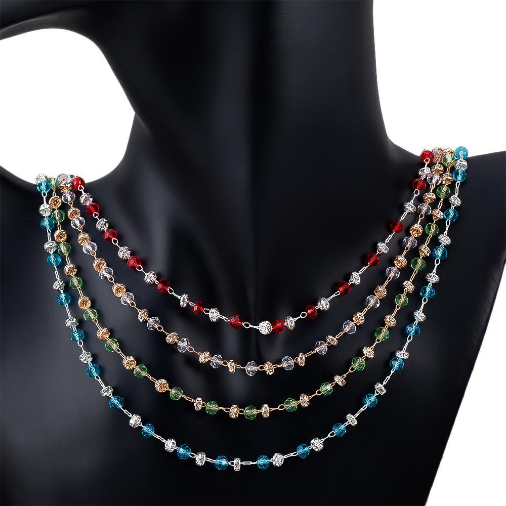 0.5M 1M Colorful Crystal Ball Beaded Chain Glass Beads Necklace Chain Accessories for Jewelry Making Component Crafts DIY Supply