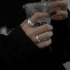 Irregular Geometric Opening Ring 2-piece Set Niche Design Baroque Ring Cold Style Fashion Jewelry Women