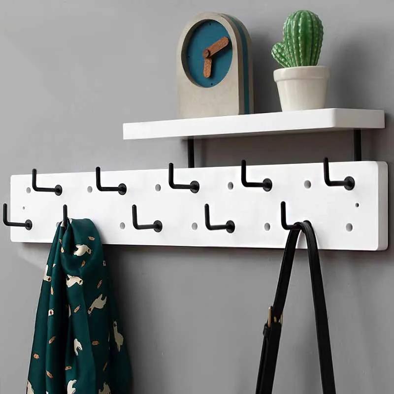 Wall Mounted Coat Racks with Storage Rack Multifunctional Clothing Organizers Hanger Hooks Portable Living Room Clothes Hangers
