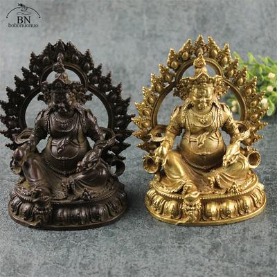 Estátua de Buda de Bronze Antigo Ornamento de Mesa Decoração de Casa Acessórios de Artesanato Metal Deus Chinês da Riqueza Escultura Decoração Vintage