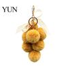 Grape Plushie Charm Plush Keychain for Handbags, Fuzzy Cluster Bag with Bow Bow, Decorative Fluffy Ball Keyring Backpacks and Purses Fruit
