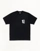 Schwarzes Basic T-Shirt Kleine Brust Würfel Stussy Logo Minimal Skate Street Unisex Cas
