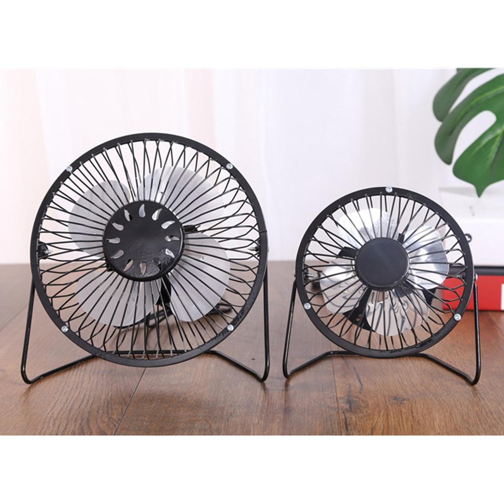 4 Zoll Mini-Desktop-Ventilator USB-Lademetall Persönlicher kleiner Luftzirkulator-Lüfter Schwarz