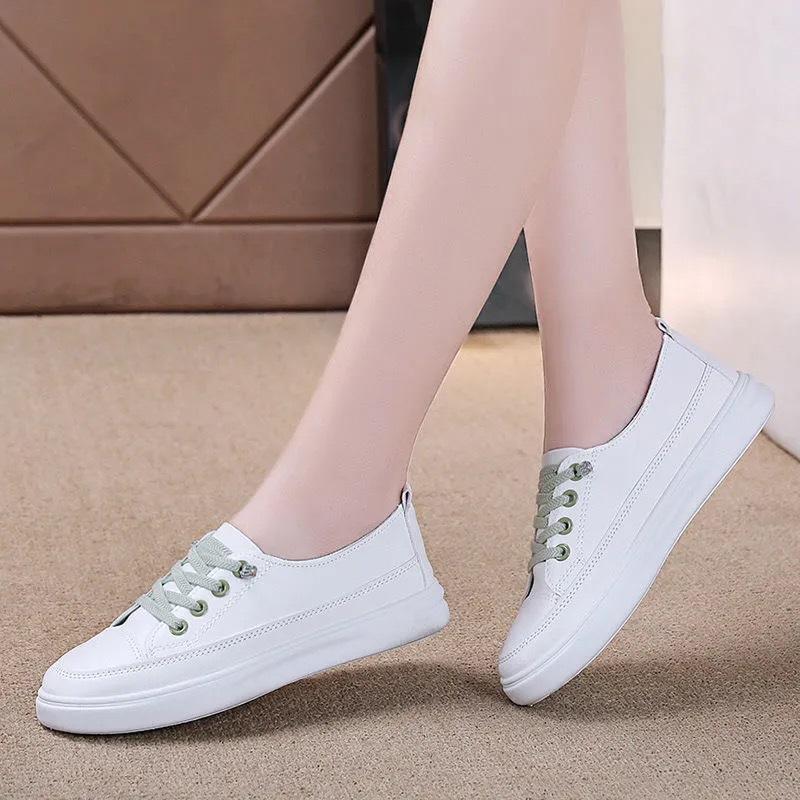 Dünne Leder Dünne Weiße Schuhe Damen Sommer Dünne Damen Neue Segeltuchschuhe für Mütter Schwangere Damenschuhe Trendy
