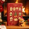 Acrylic Christmas Decorations Pomeranian Countdown, 24-Day Advent Calendar with 2D Holiday Surprise Gift Box Dog Ornaments, Tree Hanging Decor,
