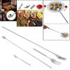 Food Fork Stainless Steel Sliver Telescopic Food Fork Long Cutlery Fork Extendable Dinner Fruit Dessert Fork Kitchen Tool