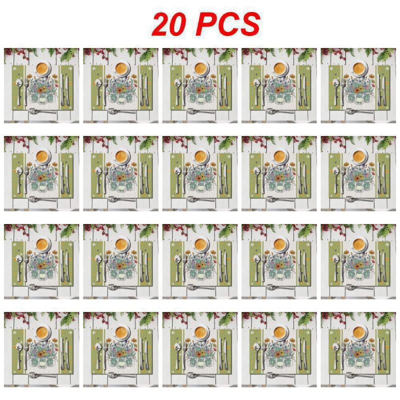 10~50PCS Printed Placemat Wear-resistant And Scratch-resistant Durable Cozy Kitchen Decoration Insulated Placemat Clear Pattern