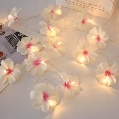 Hawaiian Plumeria Flower Garland LED String Lights Artificial Peony Flower Vine Fairy Lights for Wedding Party Home Decoration