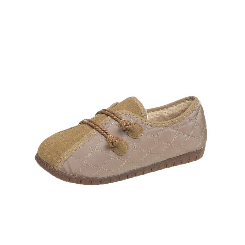Fashion Women's Elegant Simple Loafers Winter Plush Warm Fashionable Cotton Shoes Lightweight Comfortable Casual Walking Woman Shoes