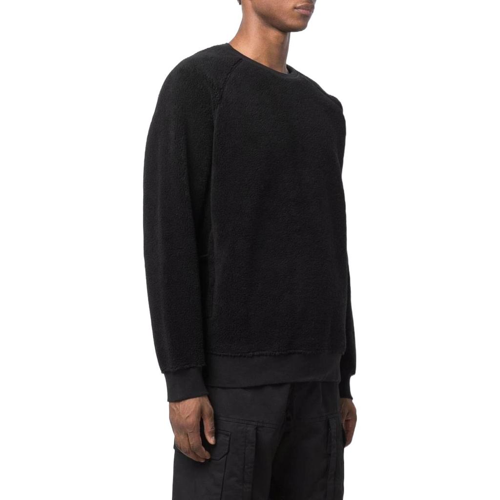 Stone Island Solid Color Logo Crew Neck Sports Sweatshirt Men sweatshirt Black 751560234-V0029
