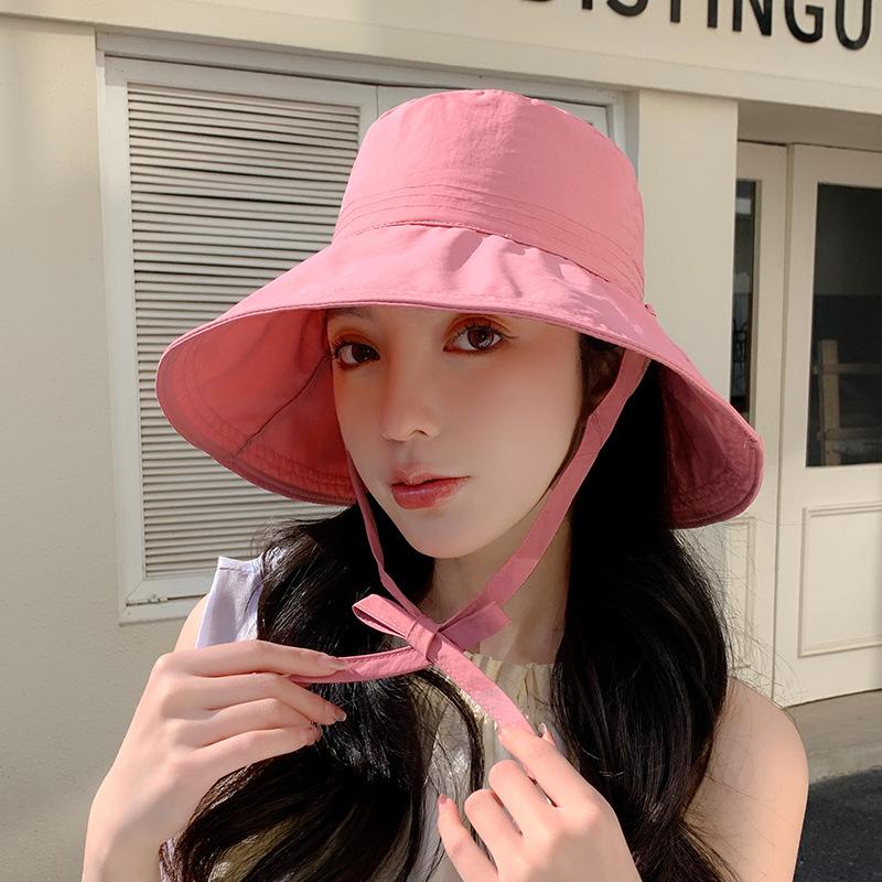 Sun Protection Hat Women'S Summer Shawl Neck Protection Integrated Hat Uv Protection Bucket Hat Cycling Big Brim Sun Hat