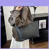 Vintage Solid Color Pu Leather Tote Bag For Daily Use With Chain Detail And Large Capacity