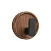 Walnut Wood Coat Rack Hooks Black Wall Hangers for Keys Clothes Bathroom Robe & Towels Entryway Organization Without Drilling
