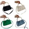 Dumpling Bag Korean PU Cloud Bag Solid Color Imitation Pearl Women Shoulder Bag Wrinkled PU Leather PU Leather Pearl Handbag