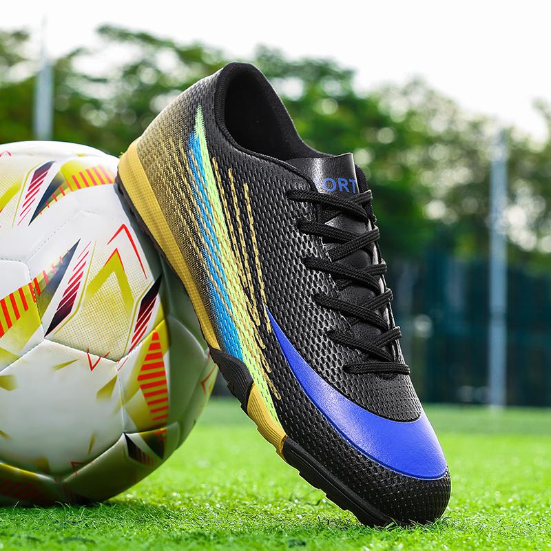 Chaussures de Football Homme Professionnelles Match de Société Futsal Crampons Longs Chaussures de Stade Ajustées Haute Qualité Adhérence Antidérapante Chaussures de Football